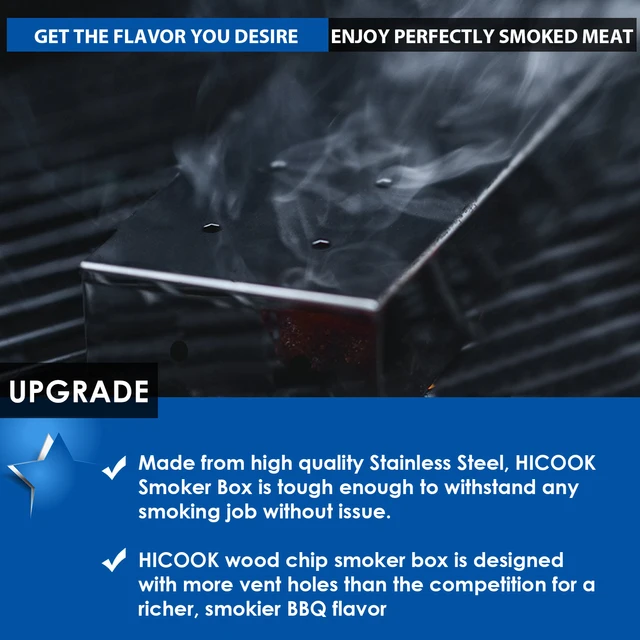 Dohányzó Doboz Bbq Hús Rozsdamentes Acél Gázrácshoz Faforgács, Kefével - Nagy Teljesítményű Grillező Tartozék G -Hez - Image 5