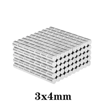 

50~2500pcs 3x4 N35 Super Strong Cylinder Rare Earth Magnet 3mm*4mm Round Neodymium Magnets 3x4mm Mini Small Magnet disc 3*4 mm