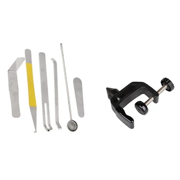 

6 Pcs Saxophone Flute Clarinet Piccolo Maintenance Tool Kit Set & 1 Pcs Desktop Holder Stand Bracket Repair Tool