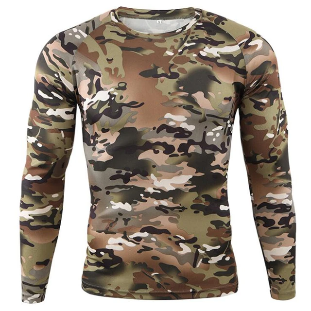 Men Camouflage T-shirt Summer Outdoor Quick Drying Breathable
