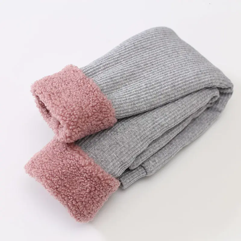 lamb velvet (cotton) Зимние Детские теплые леггинсы Новинка года, Детские Плотные хлопковые штаны с бархатом для девочек, брюки, леггинсы - Цвет: lamb velvet (cotton)