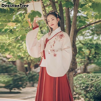 

2020 chinese dress oriental style women's hanfu costume cantonese embroidered traditional chinese fairy beautiful dance hanfu