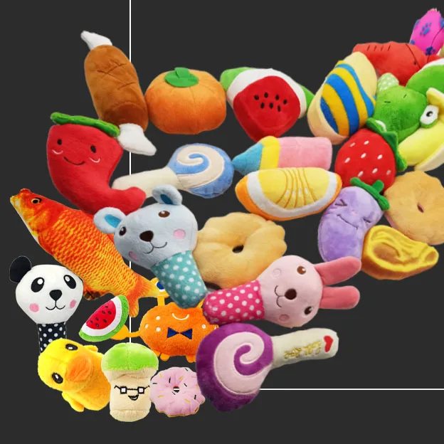 

Chew Play Toys Cute Pet Dog Squeaky Puppy Chew Squeaker Quack Sound Doll Toy Creative Simulation Donut Pet Supplies Dog Toys