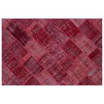 

Handmade Red Vintage Overdyed Patchwork Area Rug 160x230 Cm-5'3''X7'7''