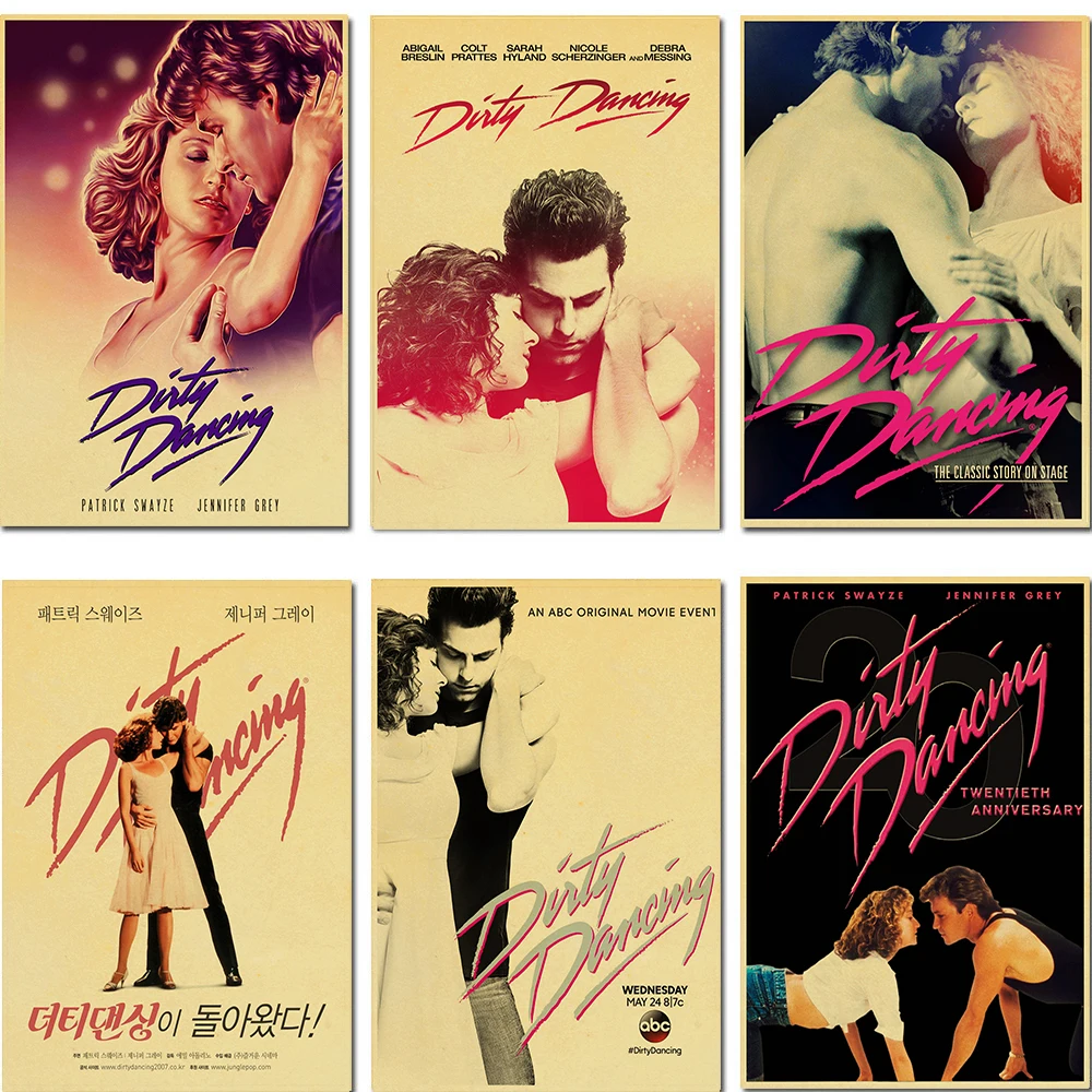 Hot-Sale-Dirty-dancing-movie-Posters-Vintage-Kraft-Paper-Home-Room-Bar-decorative-painting-white-cardboard