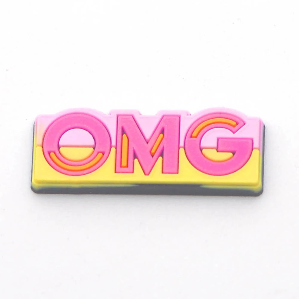 Лидер продаж украшения для обуви из ПВХ с мультяшным рисунком застежки BOO / OMG/LOVE