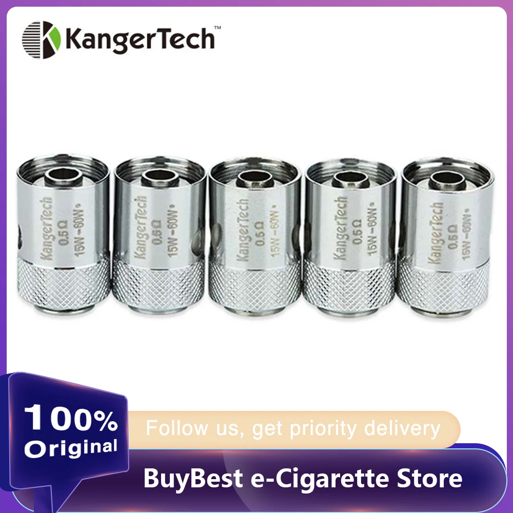 Оригинальные 5 шт клиромайзер kanger CL Tank CLOCC катушки 0.15ohm/0.5ohm/1.0ohm Сменные Clocc головка колонкового долота для CLTANK бак/evod Pro/cupti комплект