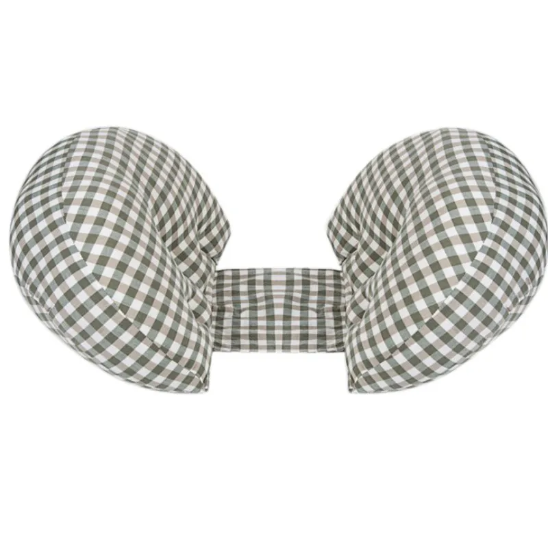 Side Sleeper Pregnancy Pillow Circles Plaid Print Maternity Pillow With Removable Jersey Cover