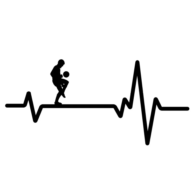 

15.9CM*7.4CM Fun Man Juggling Ball Practice Heartbeat Vinyl Black/Silver Car Sticker C22-1259