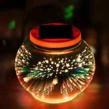Солнечный СВЕТОДИОДНЫЙ 3D цветной метеоритный стеклянный круглый футляр Управление лампой свет водонепроницаемый для дома наружная лужайка во дворе огни