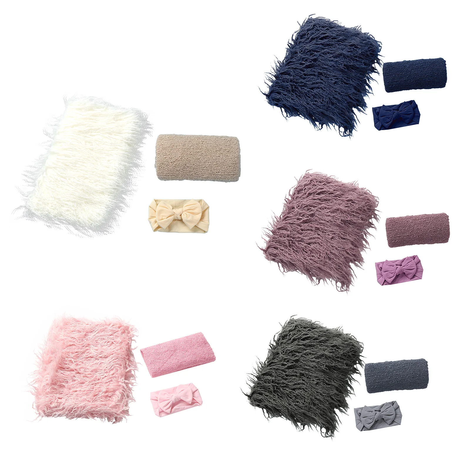 Newborn Baby Photography Props Wraps Swaddle+Blanket +Headband Infant Baby Studio Photo Shooting Fotografia Posing Accessories
