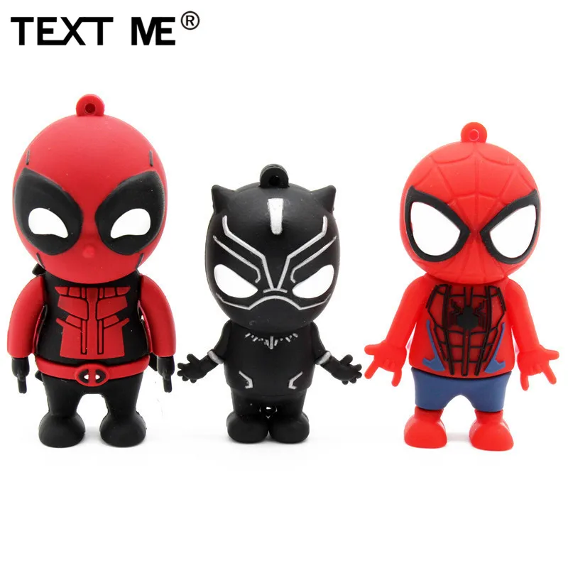 Usb флеш накопитель TEXT ME 64GB catoon Black Panther and Death usb 2 0 4GB 8GB 16GB 32GB флешка подарок|USB