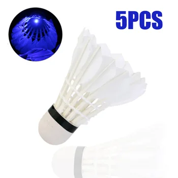 

FOXNOVO 5pcs LED Noctilucent Shuttlecocks Novelty Sports Dark Night LED Glowing Light-up Badminton Birdies Shuttlecocks
