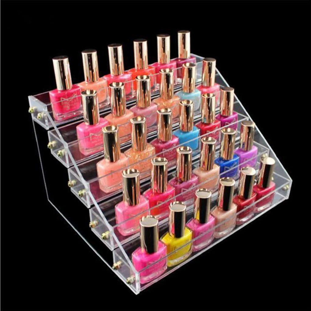 5 Layers Nail Polish Rack Storage Display Shelf Acrylic Makeup Lipstick Mascara Eyeliner Organizer