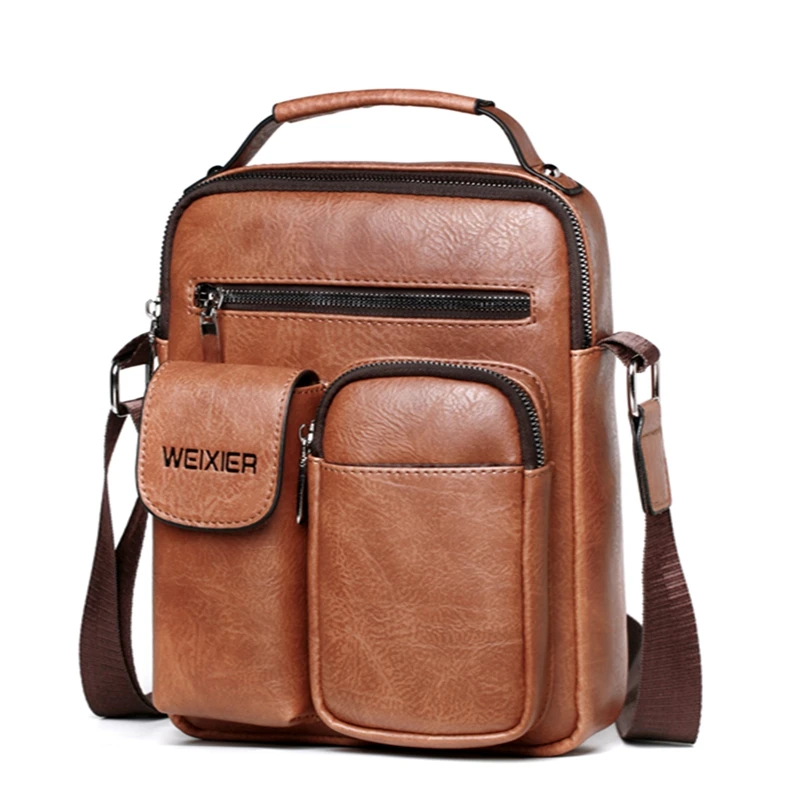 WENYUJH Новое поступление роскошная мужская сумка-мессенджер винтажная кожаная сумка через плечо красивая сумка через плечо сумки дропшиппинг - Цвет: brown