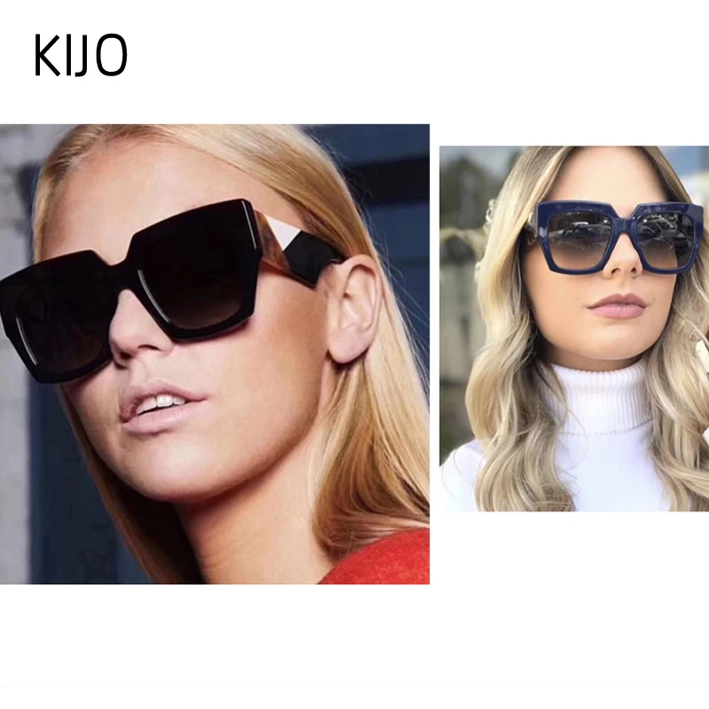 double eleven Square Oversized Sunglasses Women Luxury Brand New Designer Gradient Sun Glasses Big Frame Vintage Eyewear