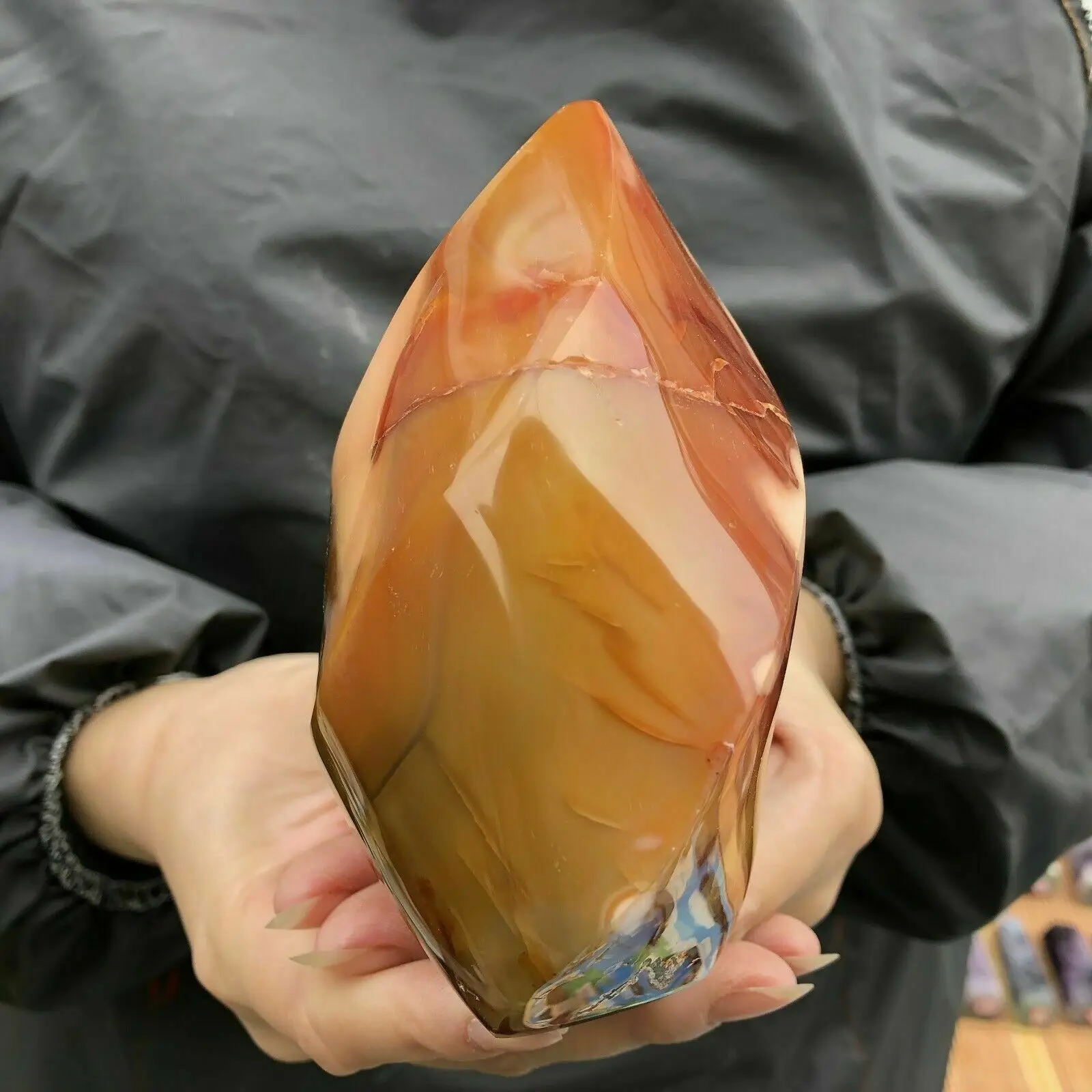 80-550g Natural Carnelian Jasper Flame Quartz Crystal Wand Specimen Point 3