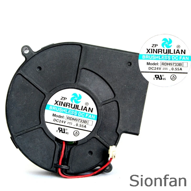 Для XINRUILIAN RDH9733B 24V 0.55A 9 см 9733 2-проводной Turbo вентилятор радиатора Тесты рабочих |