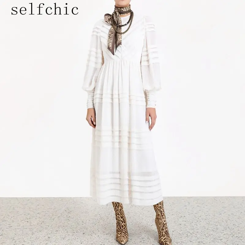 

White Black Long Dress Runway Women 2019 Fall Club Wear Dresses