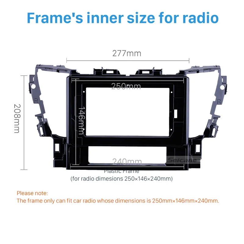 Seicane Car 2Din 10.1 inch Auto Radio Frame Stereo Cover Installation for TOYOTA ALPHARD Audio Dash Trim Fascia Panel Kit