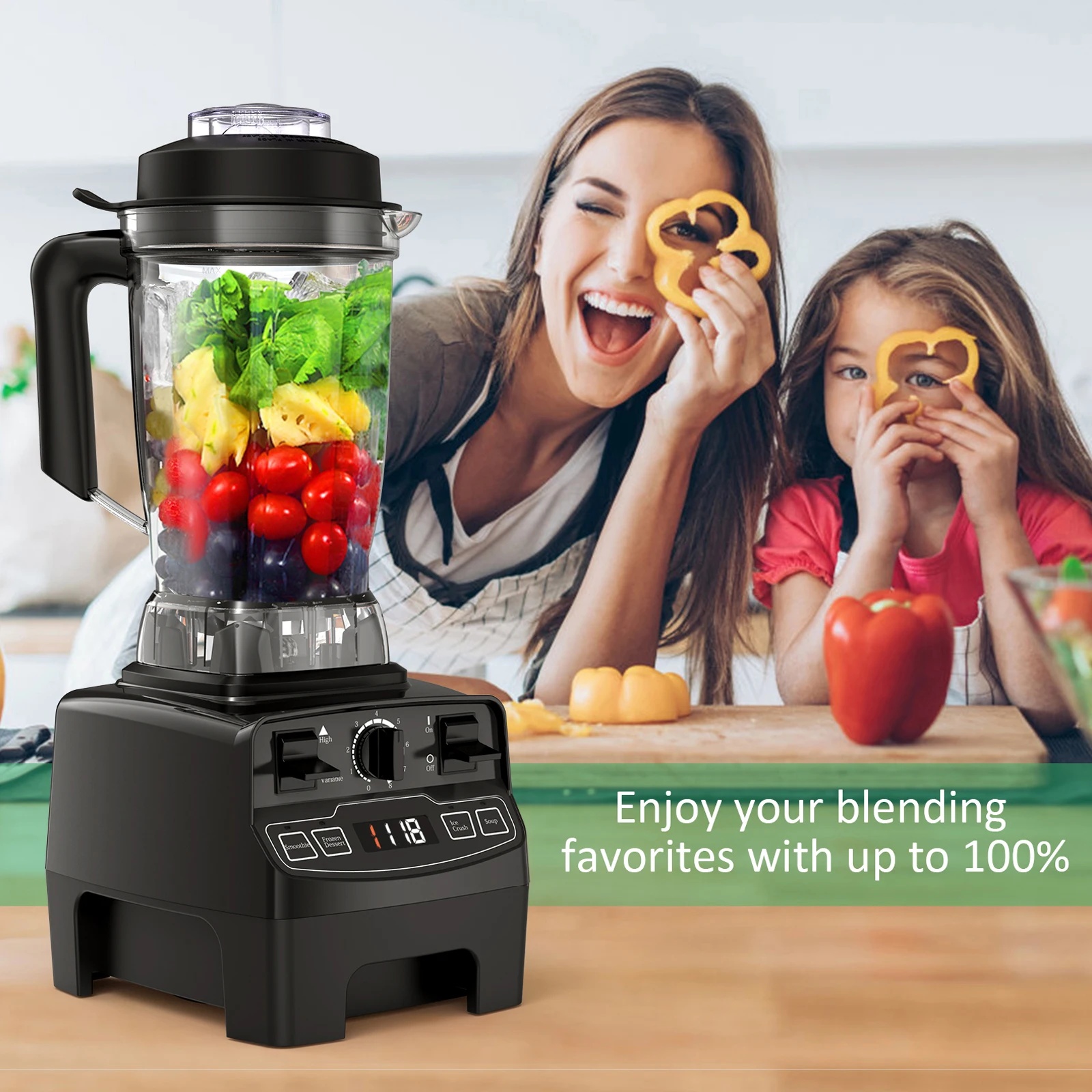 Homgeek Blender Smoothie Maker 2000W Professional Blender with 8 Adjustable Speeds 2L BPA-free Tritan 33000rpm High Speed Juicer Homgeek Blender Smoothie Maker 2000W Professional Blender with 8 Adjustable Speeds 2L BPA-free Tritan 33000rpm High Speed Juicer