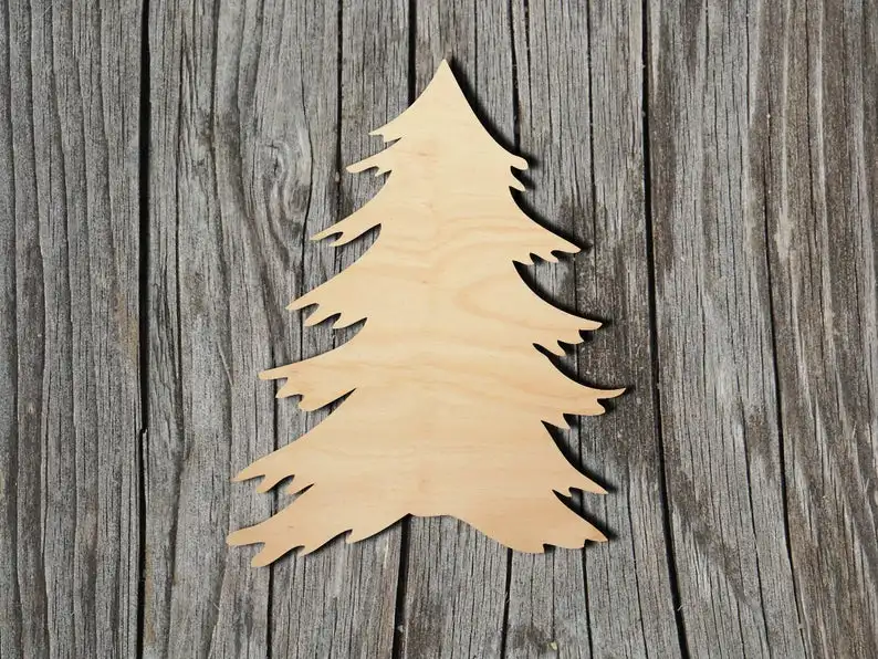 

Wood Cutout Shapes Pine Tree - Multiple Sizes - Laser Cut Unfinished