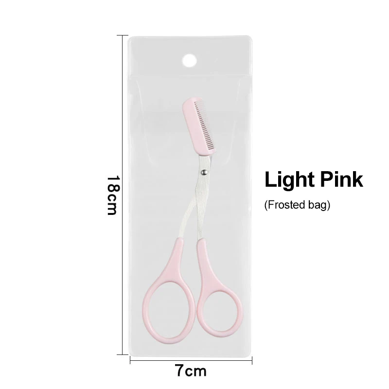 Eyebrow Trimmer Scissor With Comb Stainless Steel Scissors Eyebrow Hair Remover Clips Washable Removable Color Titanium eyebrow scissors,stainless steel scissors
