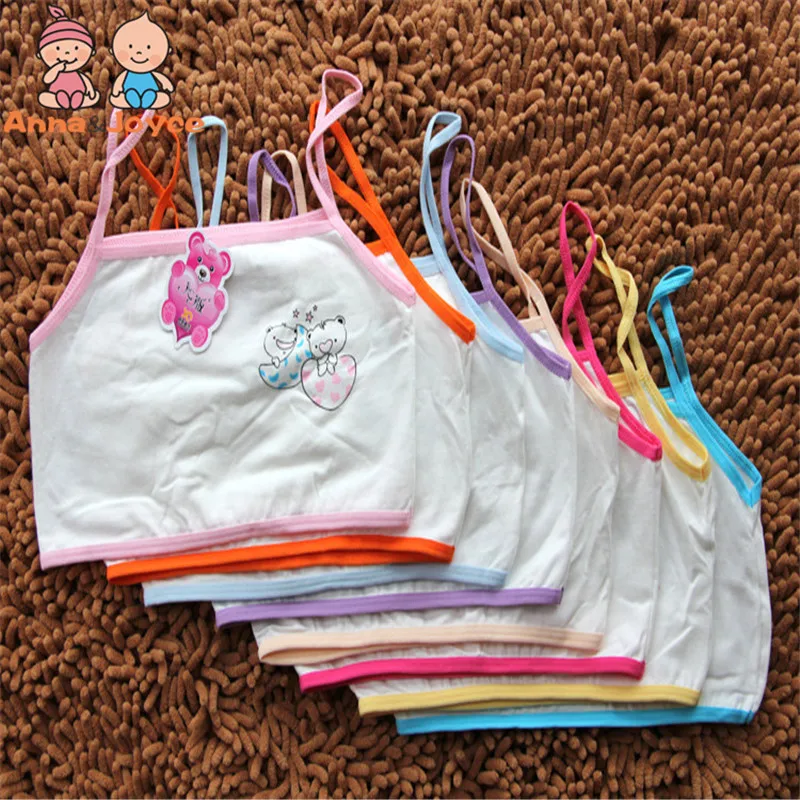 

1pcs New Girls Underwear Hanging with Small Children During The Development of Cotton Vest Sweat Bra ATST0142