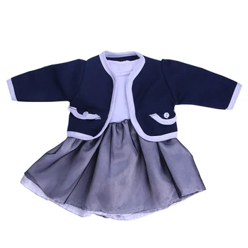 

Formal School Uniform DIY Handmade Mini With Jacket Soft Long Sleeve Doll Clothes Pleated Dress Suit Cute 18 Inch Accessory