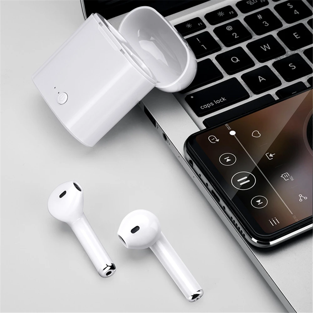 I7s Tws беспроводные Bluetooth наушники мини стерео бас наушники Спортивная гарнитура с зарядным устройством для iPhone xiaomi телефон