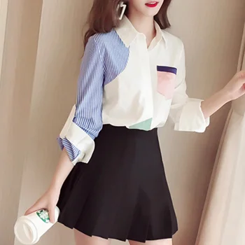 

Fashion Casual Autumn Blouse Shirt Female Top Women Loose Long-sleeved White Blouse