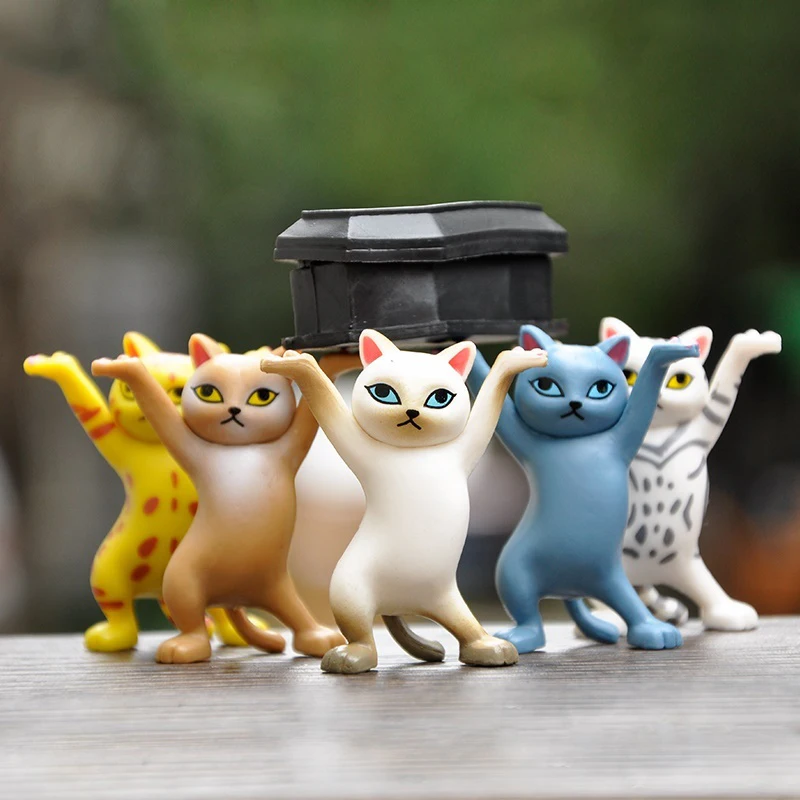 Cat bookshelf stand pen holder portable coffin cat doll pen holder dancing cat toy storage box desktop decoration home decoratio
