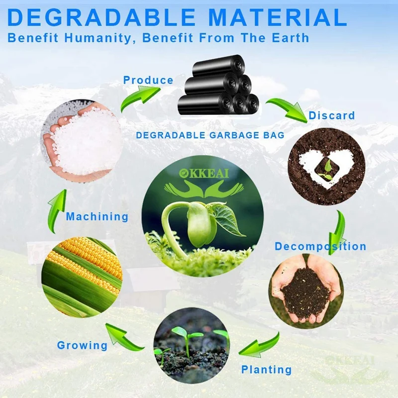 Small Trash Bags 240 Counts Biodegradable Trash Bags 4 Gallon Kitchen Bags Extra Thick Compostable Bag for Yard Wastebaskets Bat
