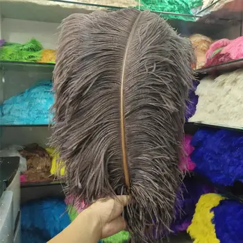 

Hot 50 pcs High Quantity Coffee 24-26inch/60-65cm "thick Stem" Male Ostrich Feathers DIY Jewelry Craft Making Decoration