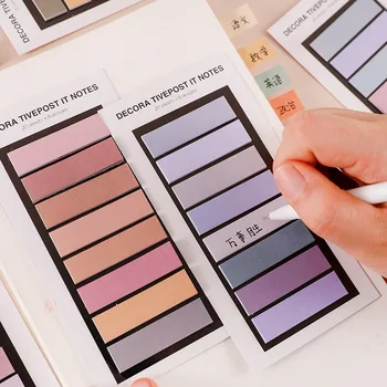 

8 Colors Gradual Change Memo Pad Sticky Notes Notepad Student School Study Diary Self-Stick Note Memo Pads