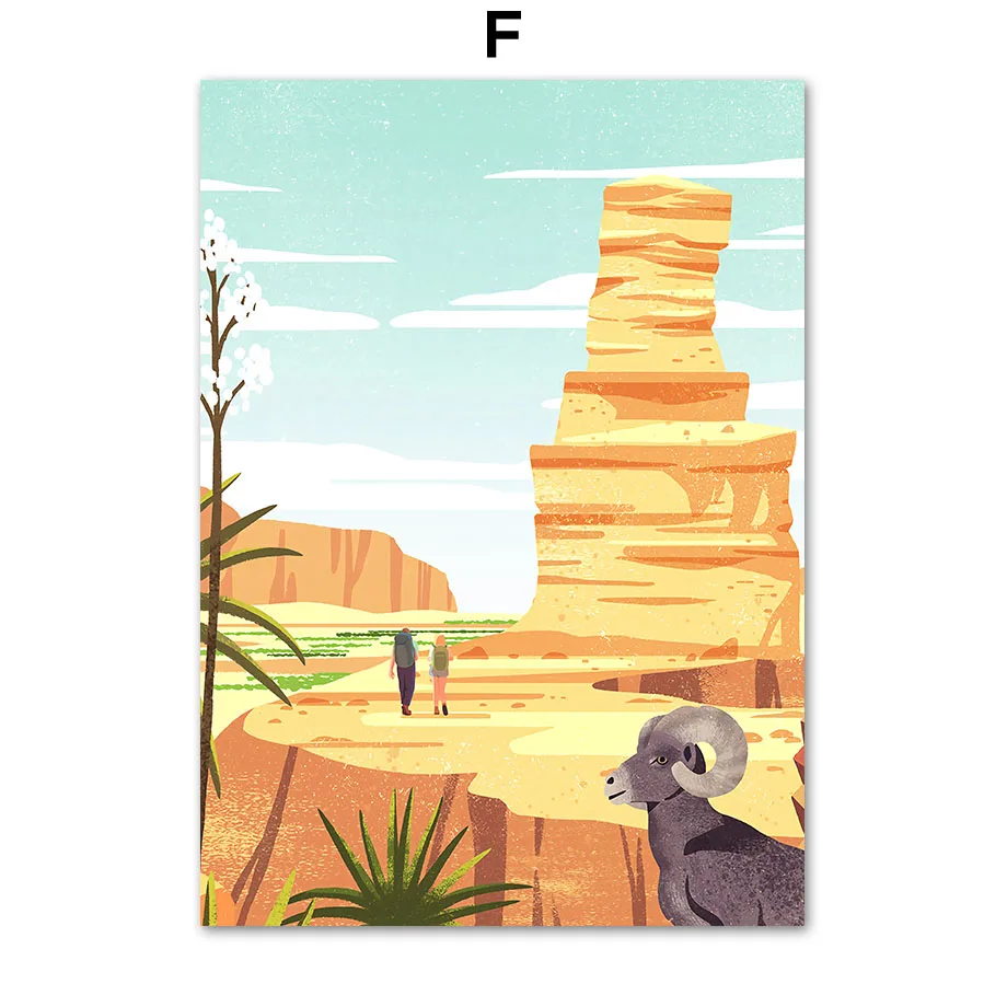 Man-Car-Girl-House-Sunset-Abstract-Travel-Nordic-Posters-And-Prints-Wall-Art-Canvas-Painting-Wall (8)