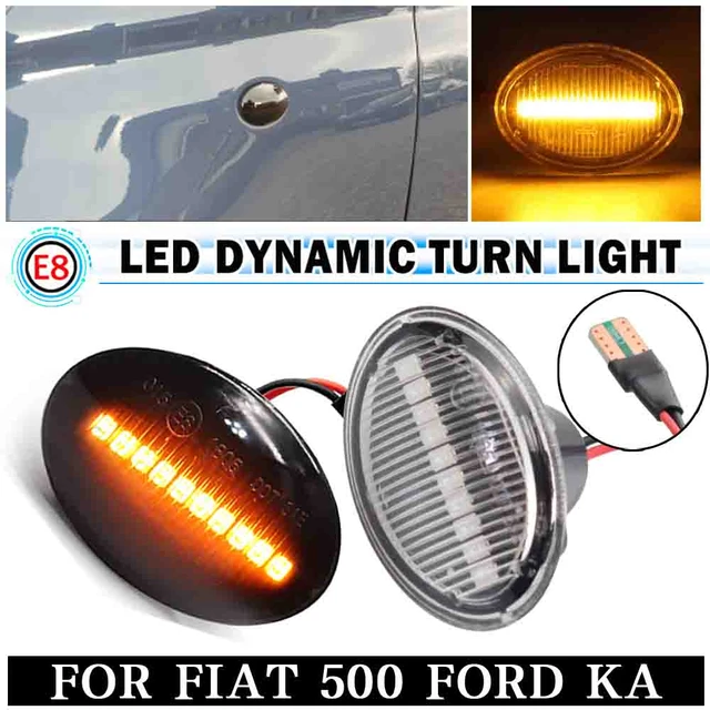 2x Dynamic LED Side Marker Turn Signal Lights For Maserati GranCabrio  Granturismo For Lancia Lybra For Fiat 500 For Ford KA Alfa