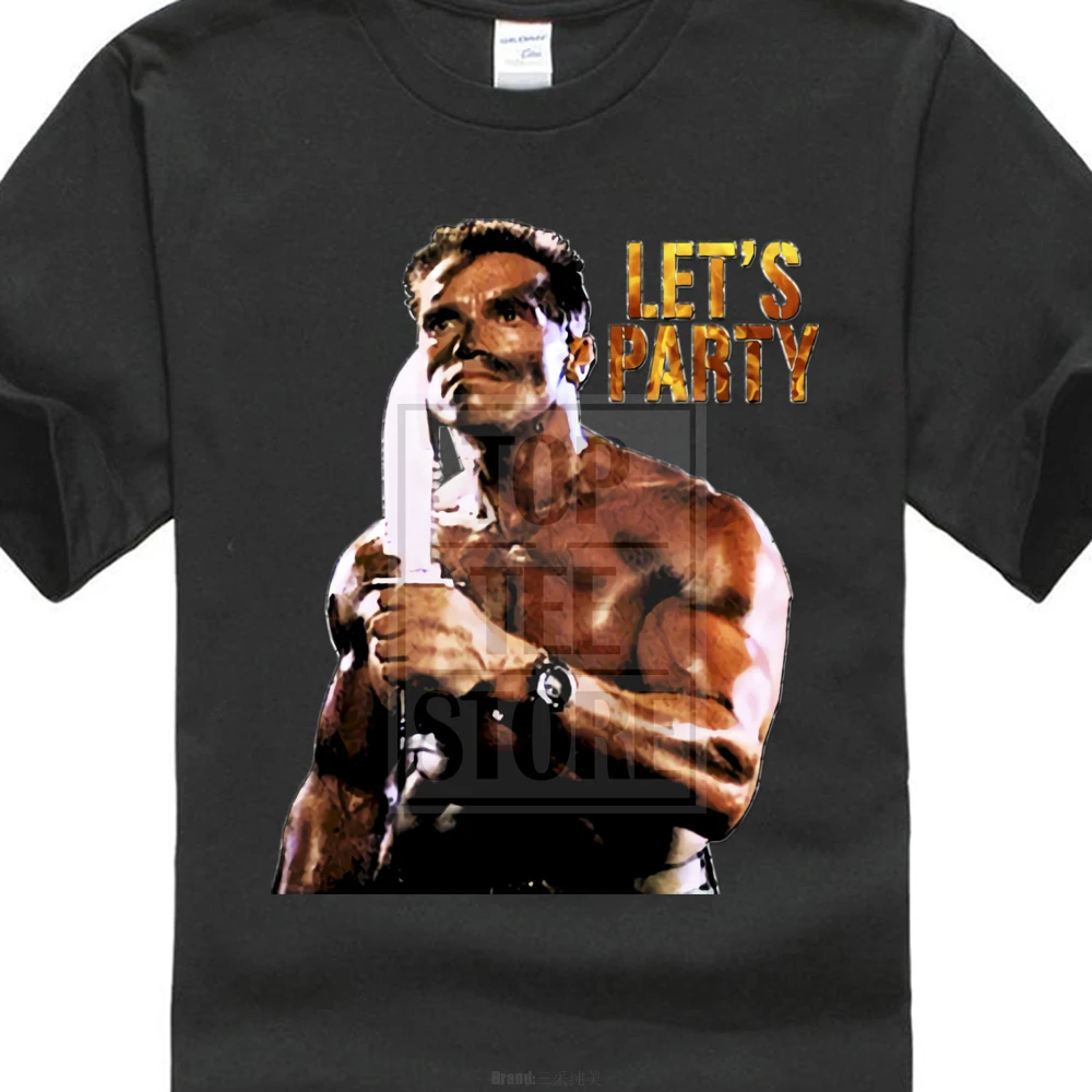 Новая мужская хлопковая Футболка Commando Arnold Schwarzenegger Let's вечерние крутые