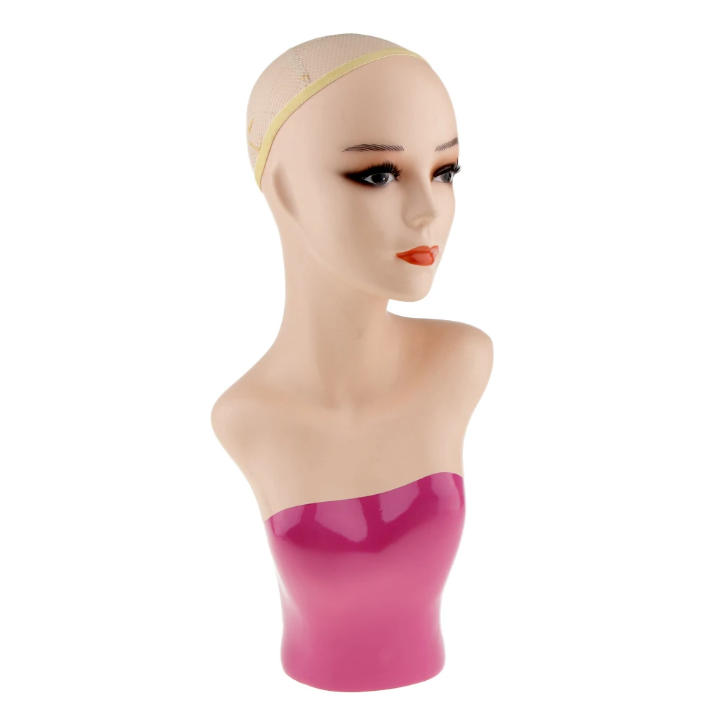 Female Mannequin Manikin Head Bust for Necklace Wigs Jewelry Hat Cap Display