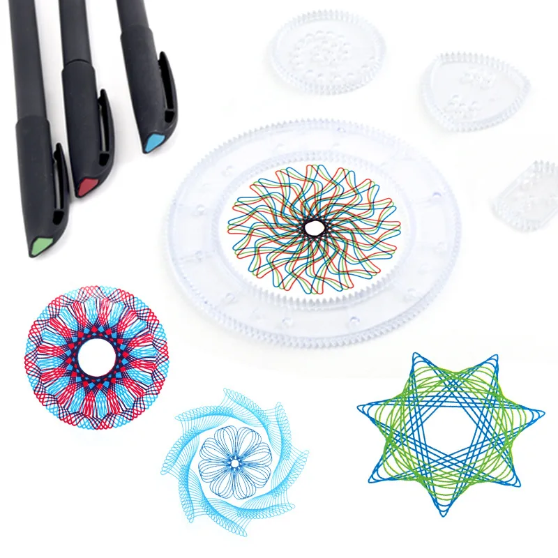 22 шт., Spirograph игрушки для рисования, набор, Переплетенные шестерни и колеса, аксессуары для рисования, креативная развивающая игрушка для детей, игрушка в подарок