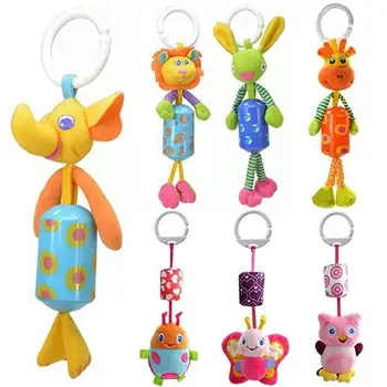 

Baby Infant Bed Stroller Soft Plush Cartoon Animal Rattle Music Hanging Bell Toy Good quality material fashion design very cute