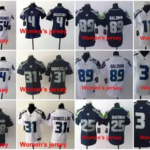 A+++ женские сшитые футболки Seattle s ladies 3 Russell Wilsons 11 Percy Harvin 12 Fan 24 Lynch 88 Jimmy Graham
