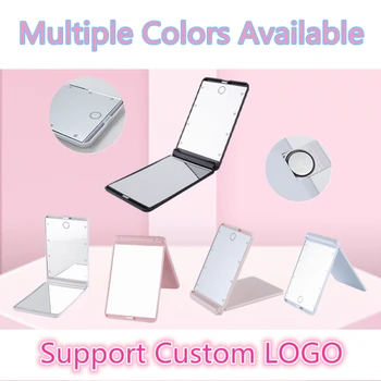 

Folding Portable LED Makeup Mirror With Light Dressing Mirror Double-sided Mirror Makeup Mirror LED Natural Light G0103