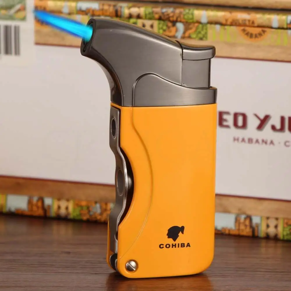 COHIBA карманная зажигалка металлический ветрозащитный фонарь Jet Flame сигарета