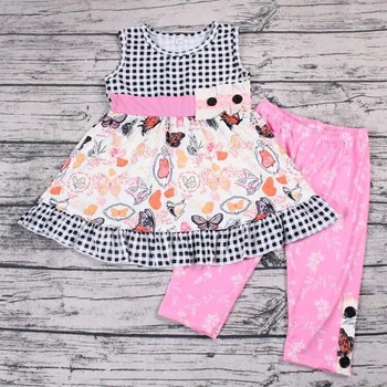 

2020 summer Kids boutique clothing toddler baby girls outfits butterfly girl outfit holiday clothes
