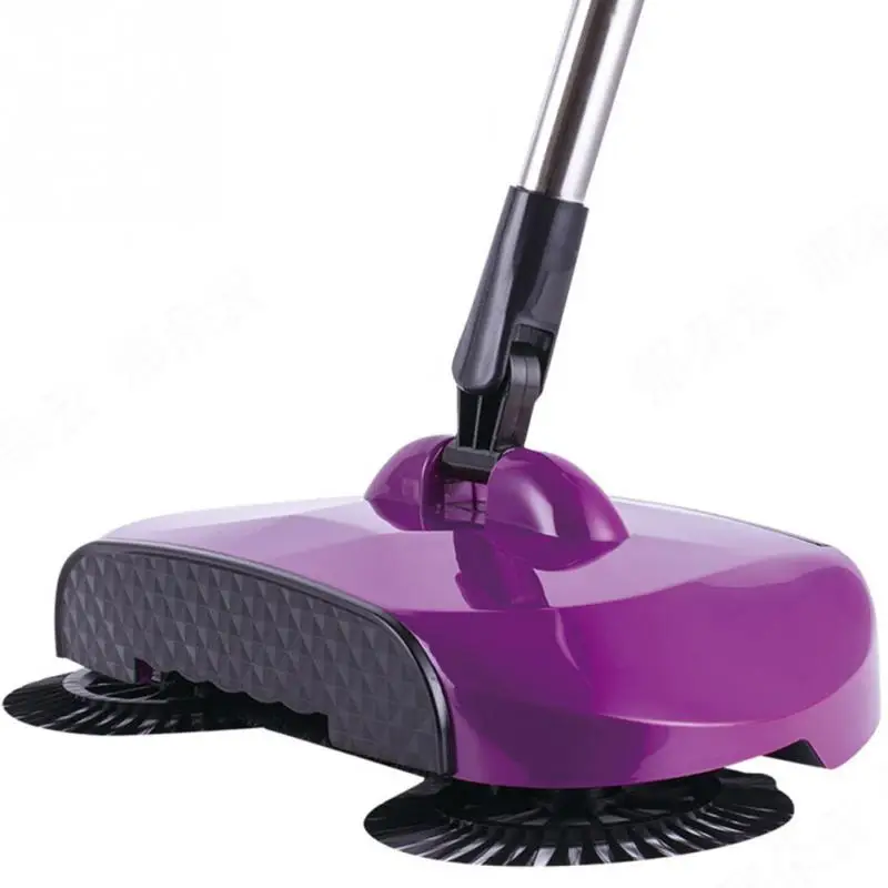 Швабра Метла 360 роторная домашняя использование Волшебная ручная телескопическая напольная пыль подметальная машина с регулируемой ручкой - Цвет: purple