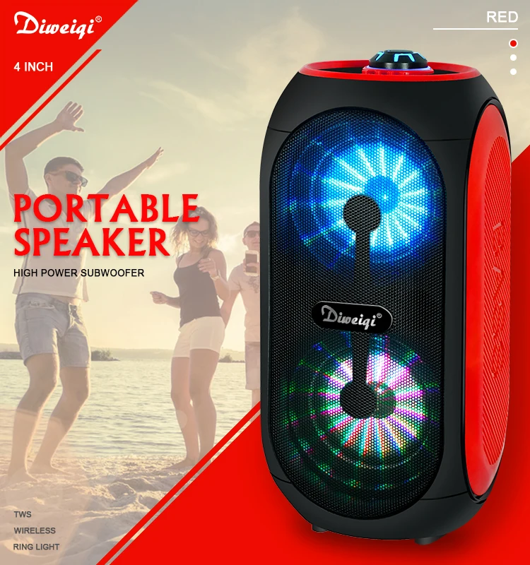 Multifuctional handsfree portable wireless speaker for home ourdoor poweful sound rechargeable with bulit-in mic