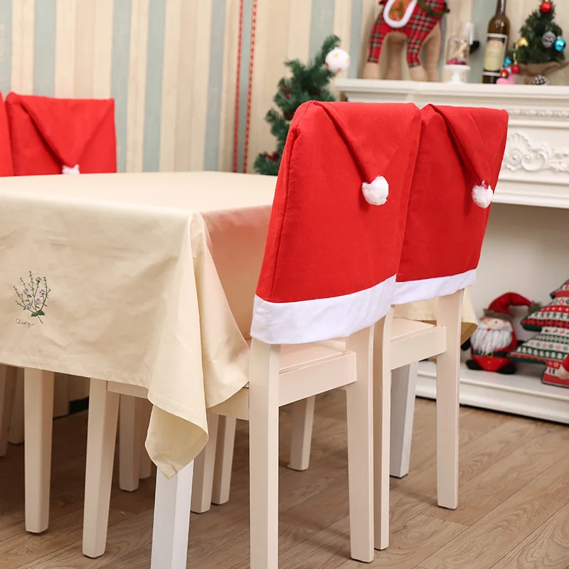 

1/2PCS Chair covers Christmas hat home decor Decorations Accessories Kitchen Tableware Navidad hogar adornos de navidad