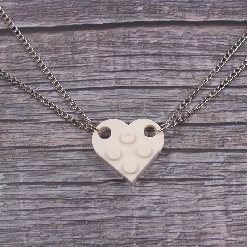 Heart Brick Pendant Necklace 