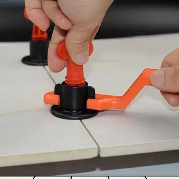 

Wall Tile Positioning Regulator Tile Leveler Horizontal Tool 50pcs with Wrench Removable Wall Leveling Tiling Elevating Adjuster
